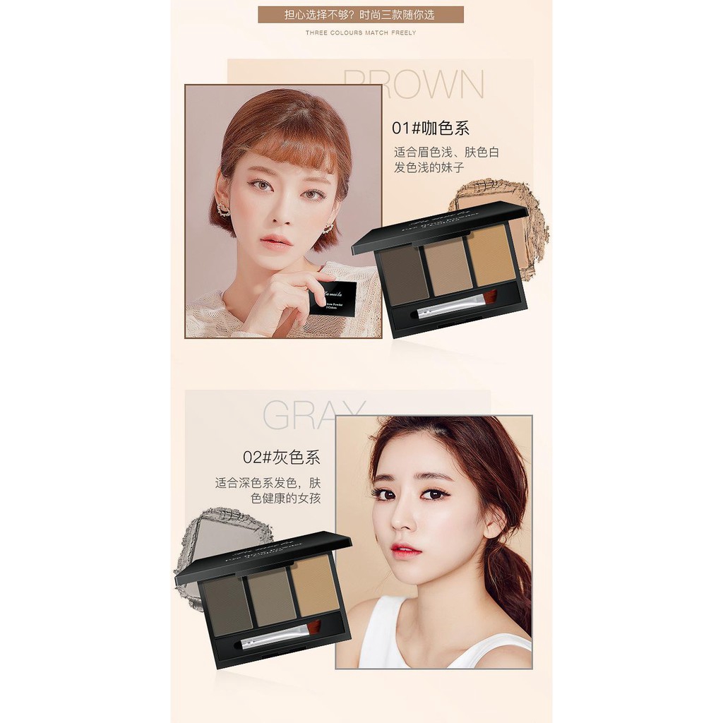 [3 COLOR] LAMEILA 3 COLOR EYEBROW POWDER / LA MEI LA EYEBROW