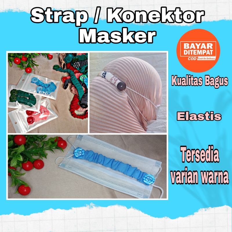 KONEKTOR / STRAP MASKER UNTUK HIJAB KAIN JILBAB KONEKTOR SETRAP MASKER JILBAB PENGAIT MASKER KAIN