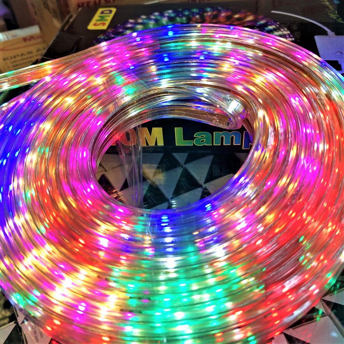 Lampu selang RGB 10 Meter running lampu led strip MERAH PUTIH Rainbow warna warni 5050 waterproof