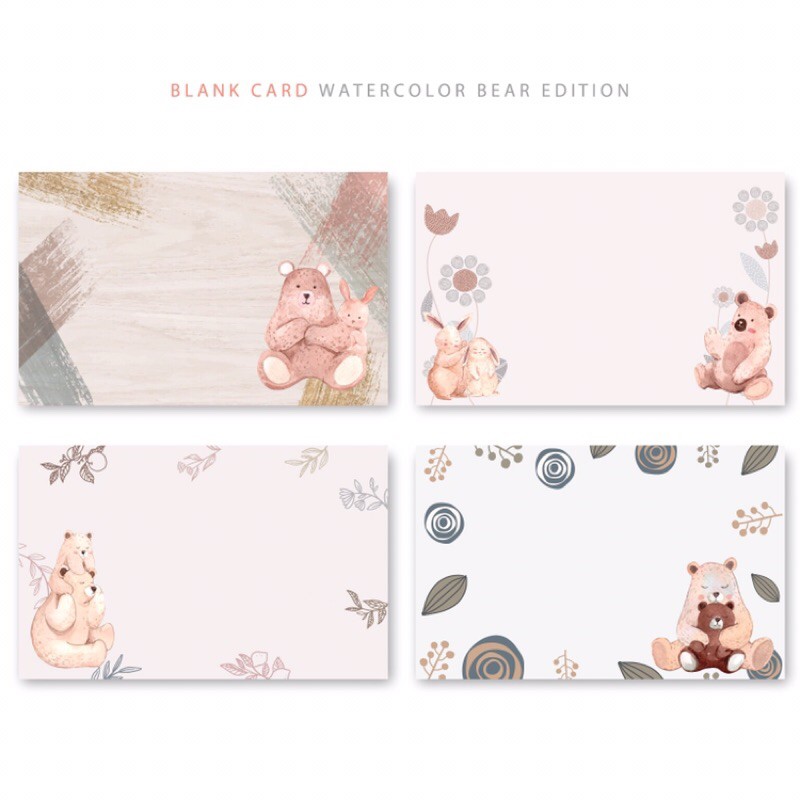 Kartu Ucapan Kosong Blank card Bear Edition Greeting Card Birthday
