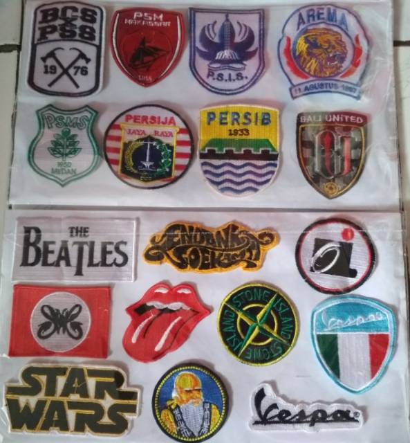 Berbagai emblem patch bordir ready stok