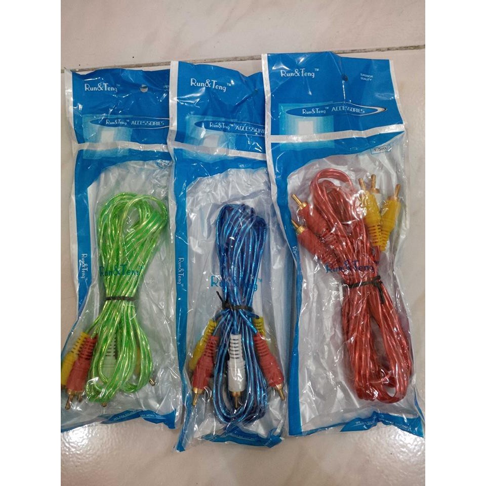 Kabel Rca 3x3 Transparan 1,5M / Kabel Audio Dan Video Jack 3x3