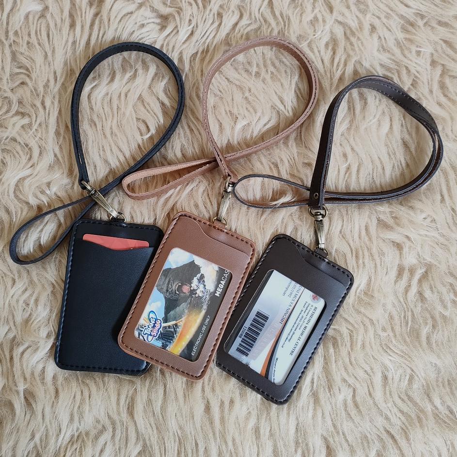

LANGSUNG KIRIM.. Name Tag ID Card Holder Kulit Lanyard TERBARU.