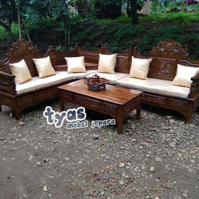 kursi sudut mahkota,kursi sudut mebel jepara