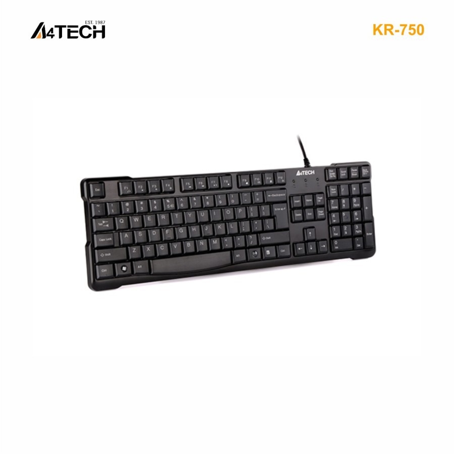 Keyboard a4tech Kr-750 wired usb2.0 standard fullsize comfort round edged Kr750