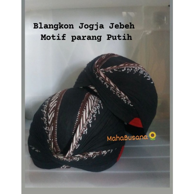 Blangkon Jogja Jebeh  parang Putih Blangkon Lipet Jogja