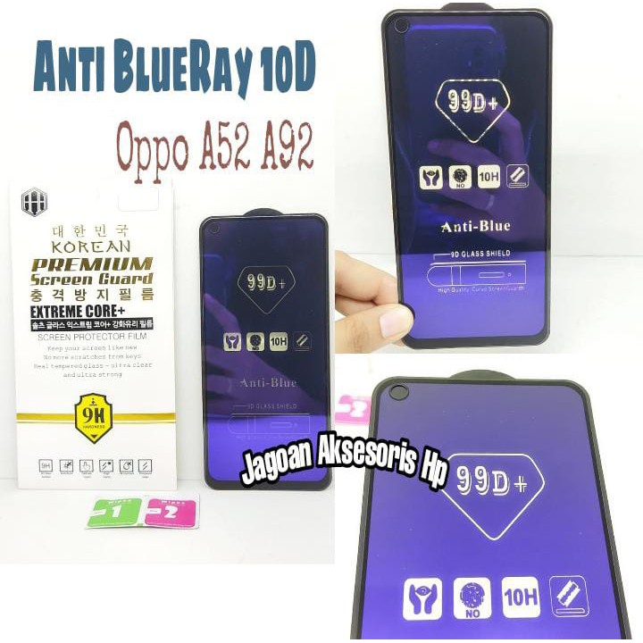 Anti Goe Blue Ray 10D Oppo A52 / A92 / A54 / A76 / A96 Tempered Glass FULL GLUE ANTI RADIASI