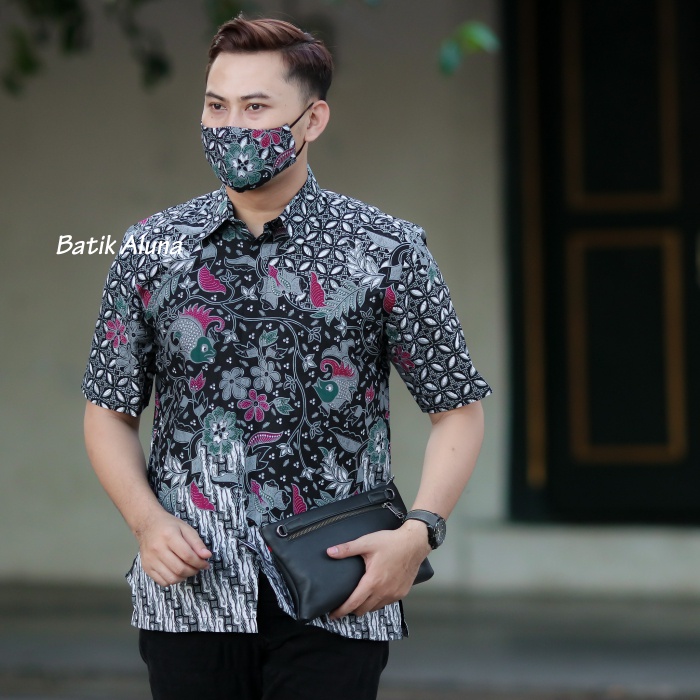 kemeja Batik Pria Premium Lengan Pendek Atasan Batik Pria Cowo Cowok Ori Original Full Furing Jumbo Modern Full Puring Terbaru Formal Slimfit Slim fit Eksklusif