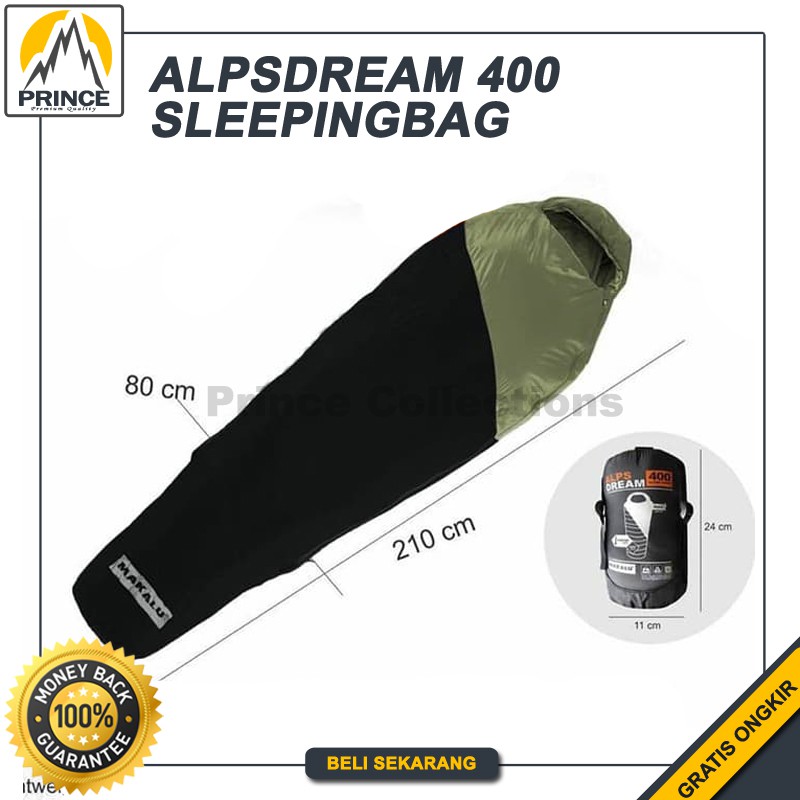 Sleeping Bag Mummy Dacron Ultralight UL Makalu Alpsdream 400 Kantong Tidur SB Ultra Light