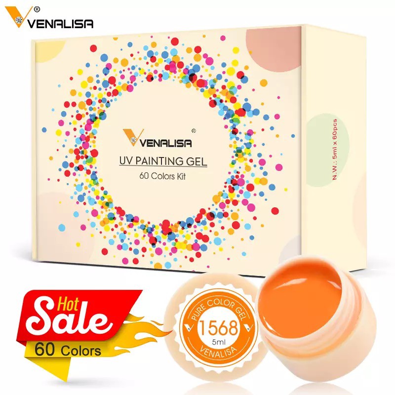 1SET 60 COLOUR VENALISA POT PAINTING SETGEL /GEL LINER UV GEL POLISH 5ML/ GEL PAINTING 5ML