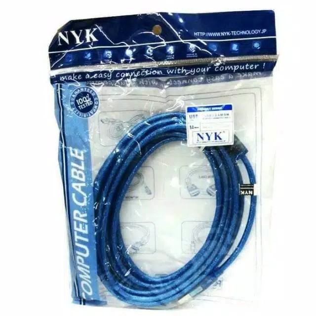 Kabel Printer USB 2.0 NYK 1,5meter 1.5m, 3m, 5m, 10m kabel usb printer murah high quality