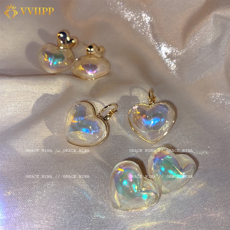 Anting Tusuk Gantung Desain Hati Hias Kristalmutiara Gaya Simple Untuk Wanita