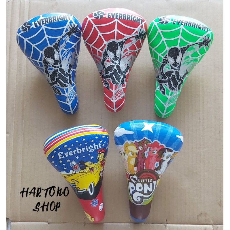 Sadel Sepeda Anak , BMX Ukuran Ban 12 Dan 16 Jok KARTUN MICKEY MOUSE, LITTLE PONY, SPIDERMAN