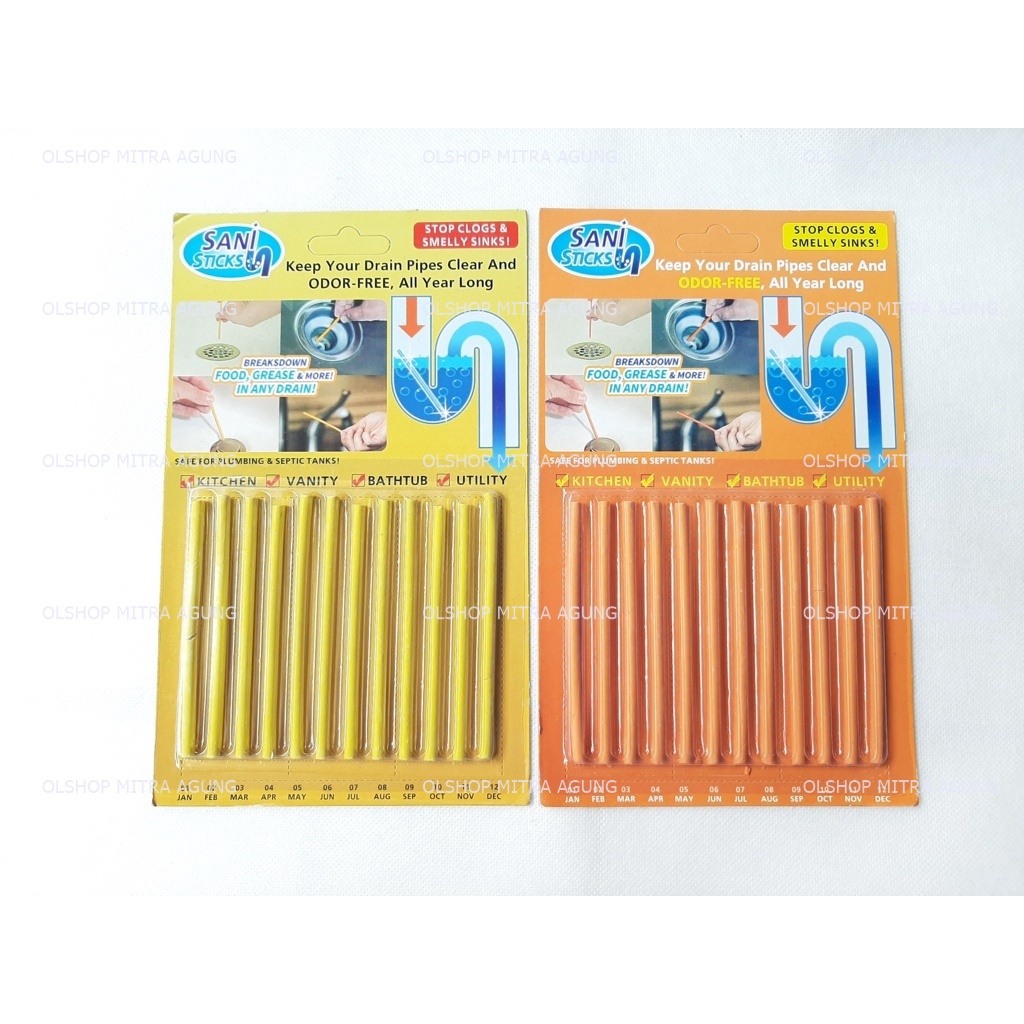 OLS sani sticks anti sumbat bau stick pembersih saluran air pipe cleaner