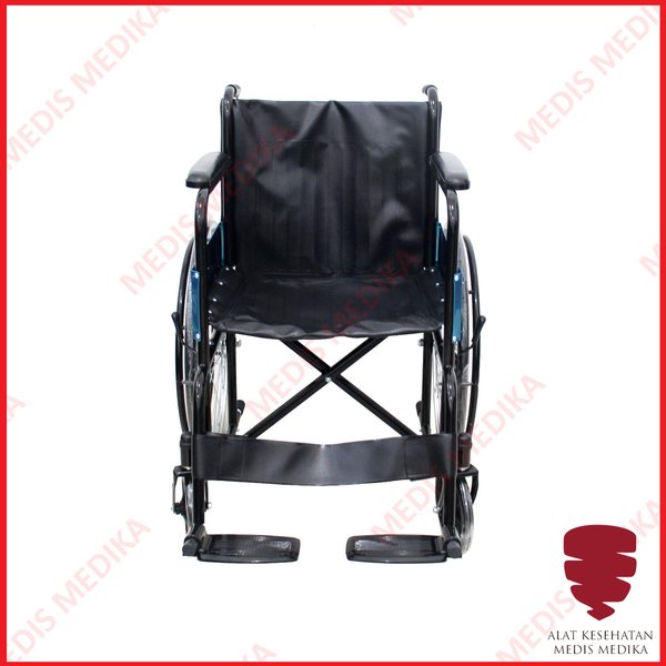 GOJEK ONLY Kursi Roda Standar KY809 Sella Black Steel Alat Bantu Jalan Rumah Sakit Wheel Chair Stand
