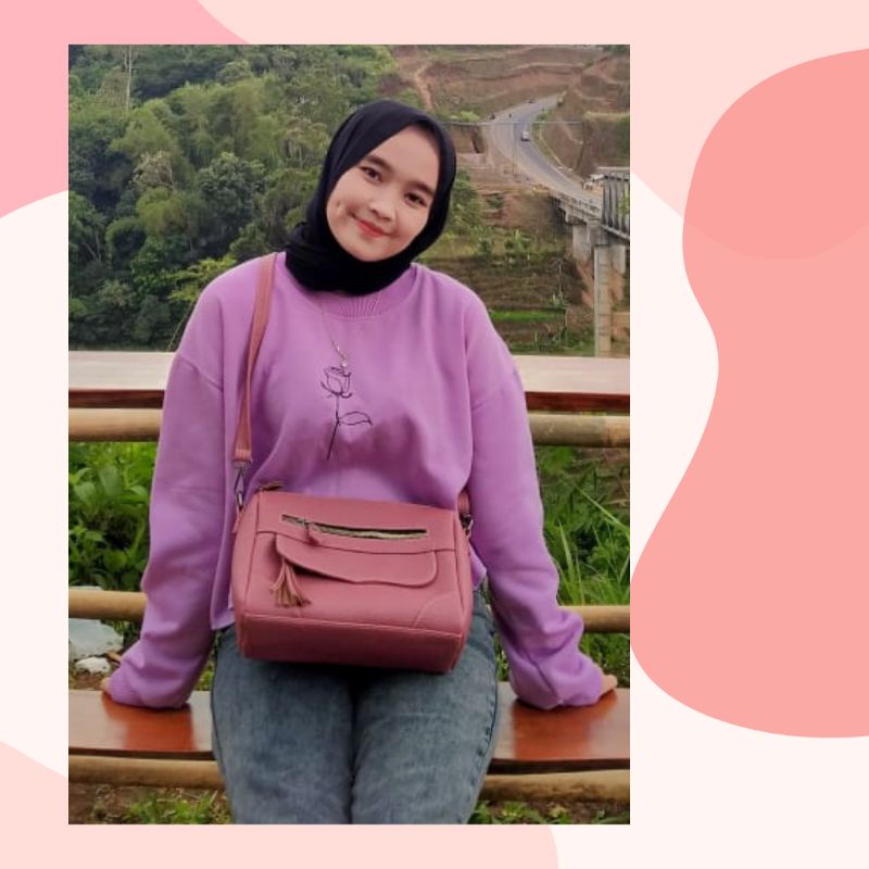 Tas wanita papirut terbaru kulit jeruk tebal Anne slingbag termurah selempang wanita tas tali panjang COD