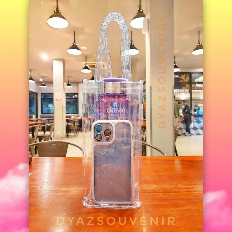 

GROSIR Tas Mika PVC Polos Goodiebag Kantong Botol Kopi Wine Minuman