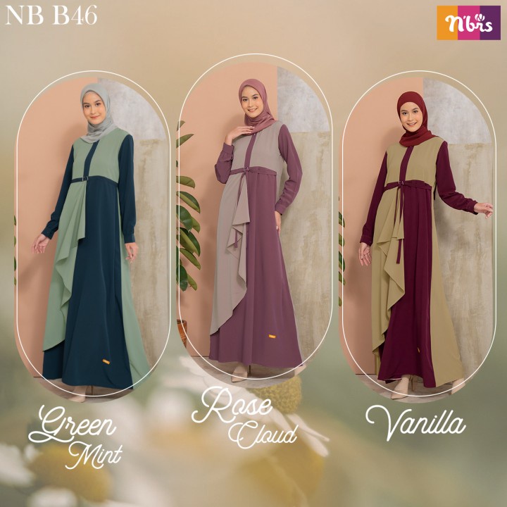 galeryshalihah - GAMIS NIBRAS TERBARU 2021 NB B46 DRESS MAXY FASHION MUSLIM