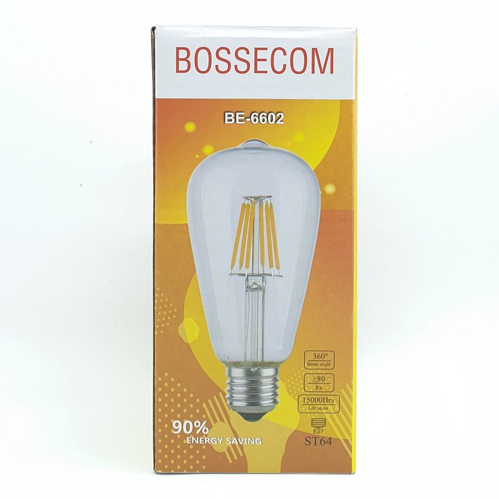 BSC BE-6602 4W E27 ST64 2700K Kuning Amber Lampu Led Filamen Edison Cafe