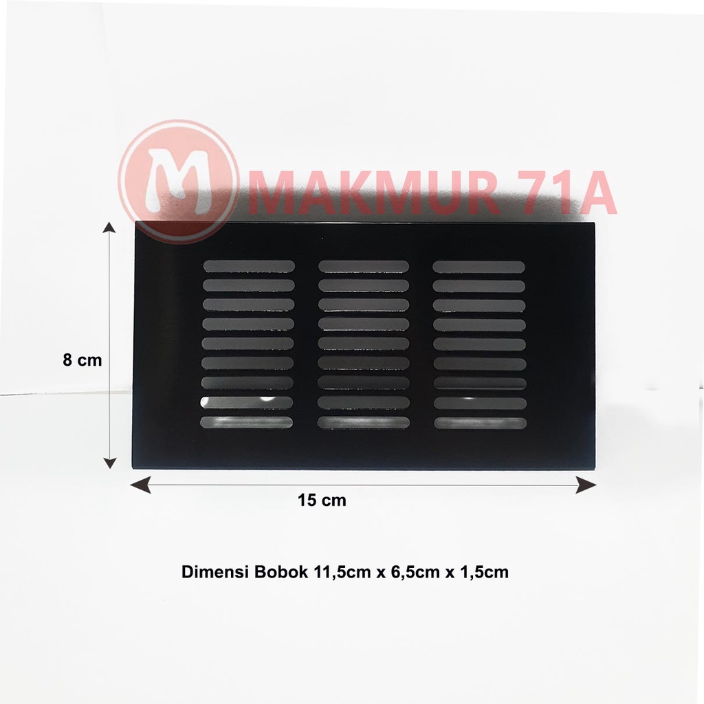 Lubang Hawa 8 cm x 15 cm Hitam / Saringan hawa / Lubang angin Black