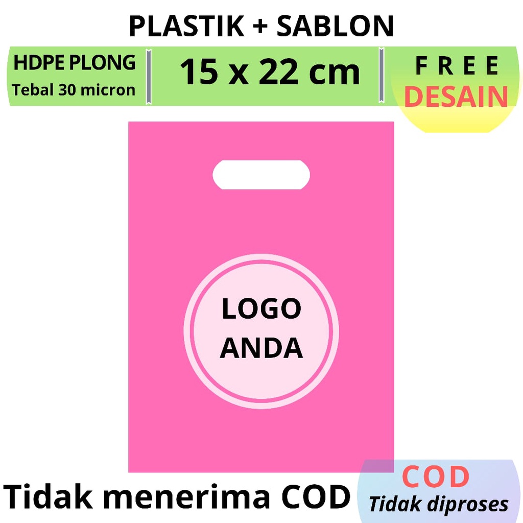 Sablon plastik packing Uk.15x22 cmsablon plastik olshopsablon plastik shopping bagsablon plastik