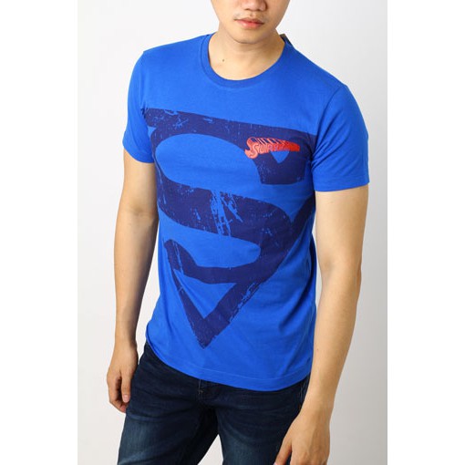 Kaos T Shirt Pria DC COMICS Superman Big Logo Biru Distro Original