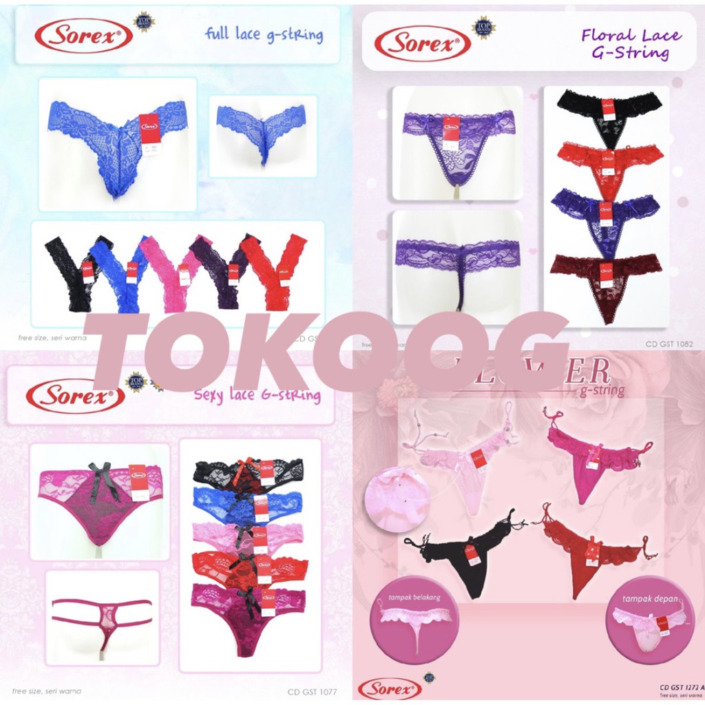 G-STRING CELANA DALAM WANITA SEXY TRANSPARANT G STRING OPEN SEKSI KUPU RENDA THONG