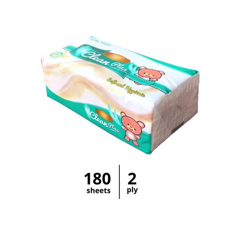 FACIAL TISSUE CLEAN PLUS 180 SHEET