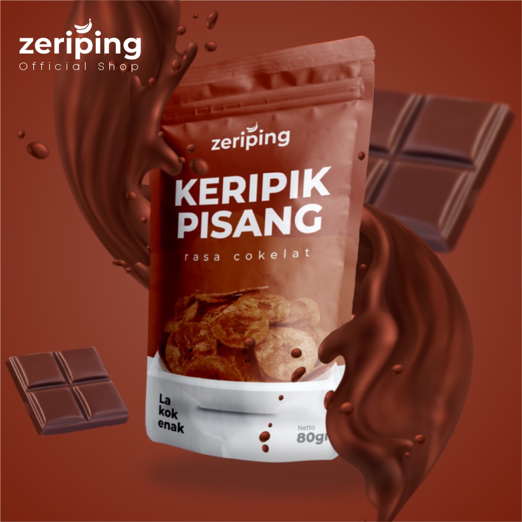 

Zeriping Keripik Pisang Rasa Cokelat - Kripik Pisang Coklat Bumbu Tebal dan Renyah