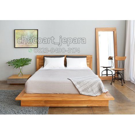 dipan jati / dipan ukir / tempat tidur dipan ranjang minimalis Modern kayu jati  / dipan jepara