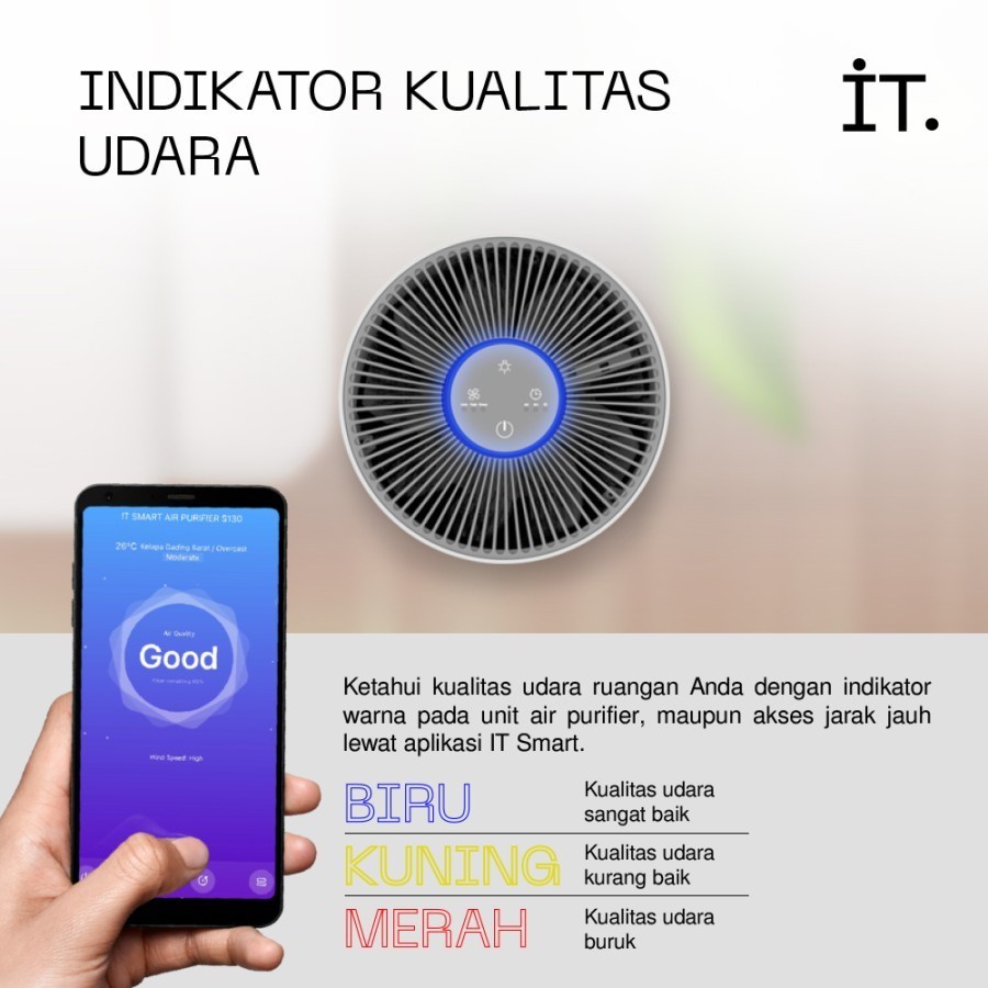 IT Smart Air Purifier S130 with HEPA Filter and UV-C Sterilization