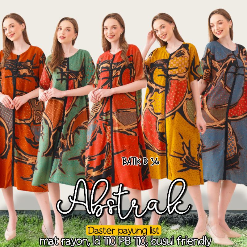 (Semerbak) Baju Tidur Daster Payung New #3 Abstrak List Premium Kekinian Trendy Batik Halus