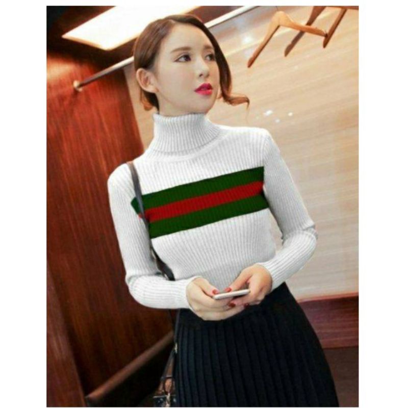 Sweater Turtleneck Gucci Rajut wanita