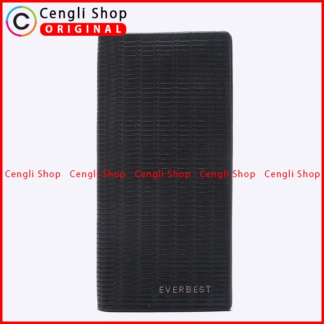 DOMPET PANJANG KULIT PRIA EVERBEST ORIGINAL BRANDED ASLI HITAM EM07