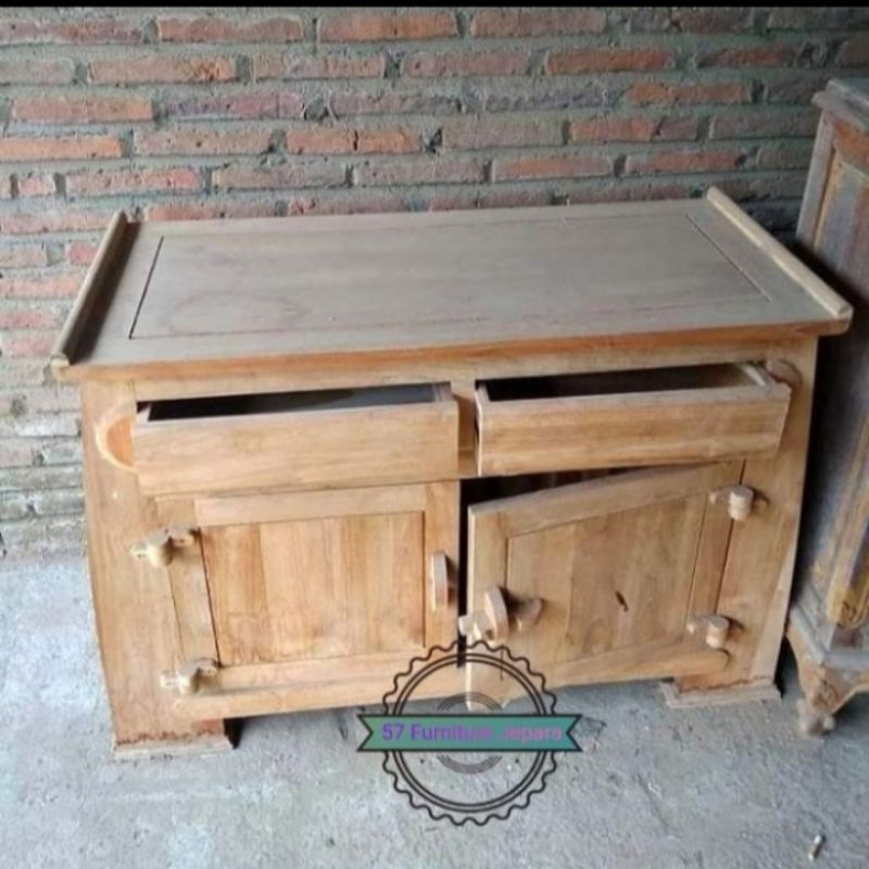 Meja tv bufet katu jati mentahan