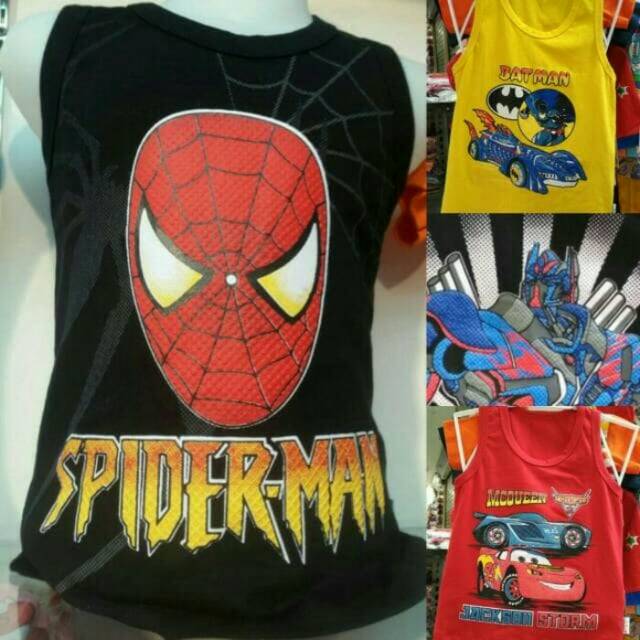 Kaos Dalam / Singlet Anak Laki-lakii Karakter Kartun 100% katun