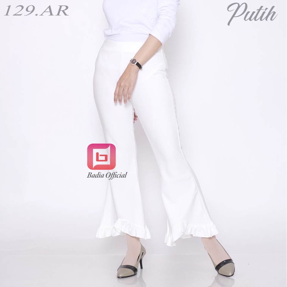 celana cutbray flare scuba highwaist kaki lebar rempel kembang bahan tebal shireen wanita premium