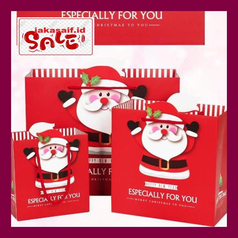 

Natal Aks- B Kantong Hadiah Santa, Paper Bag X'Mas, Kantong Souvenir Hadiah Natal - Mix Natal