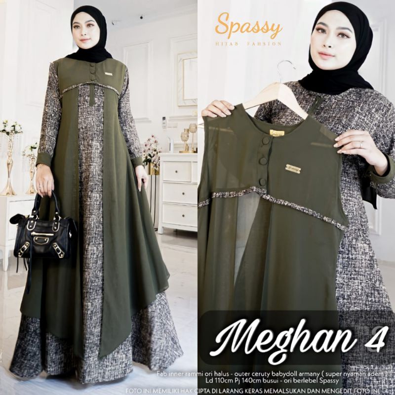 [NEW] GAMIS DRESS FASHION MUSLIM // GISEL #2 BY UWAIS // MEGHAN BY SPASSY-Meghan Army