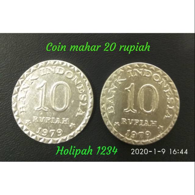 Coin mahar 20 rupiah 10 +10 =20 rupiah