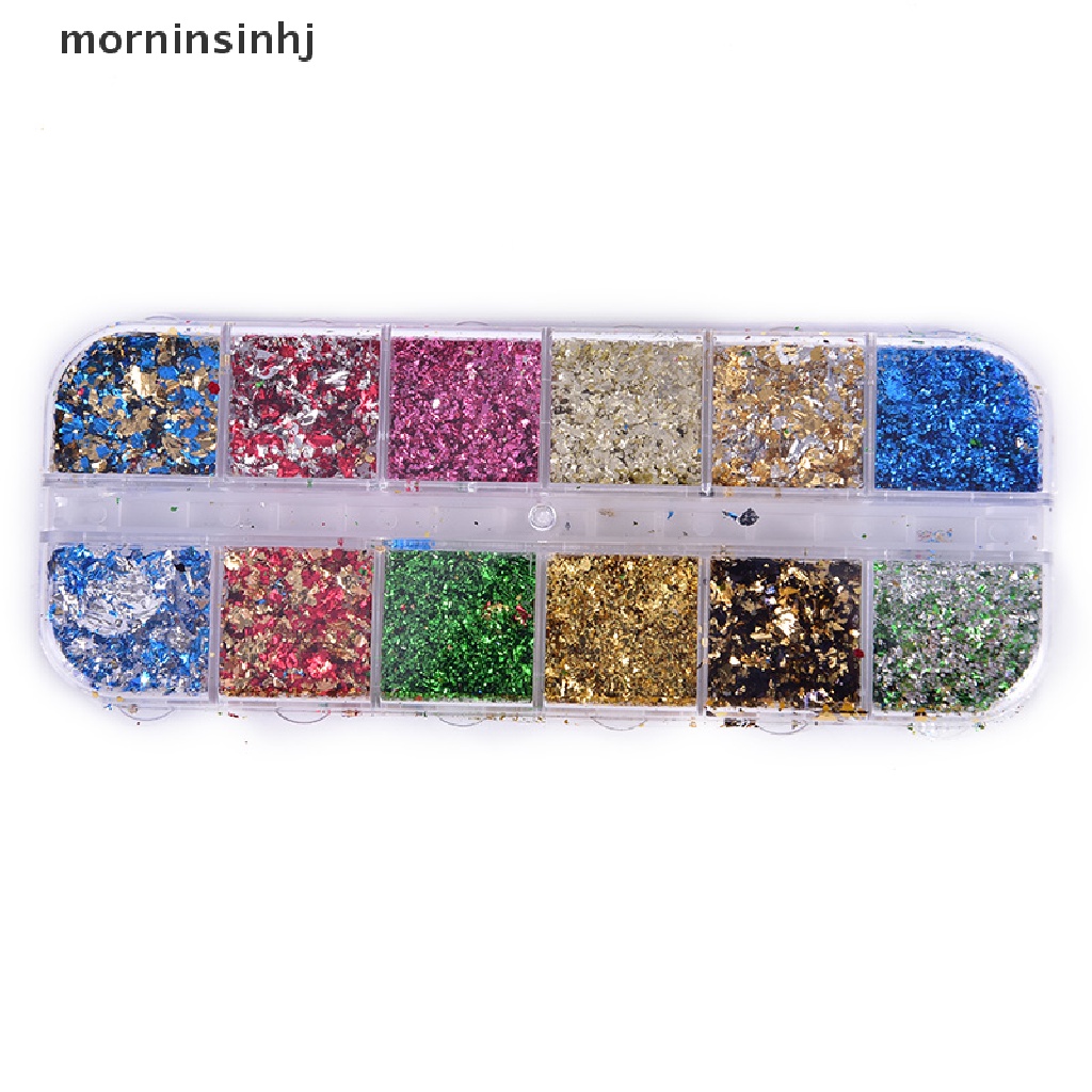 Mornin 8g Glitter Bentuk Snowflake Warna Pelangi Untuk Dekorasi Nail Art