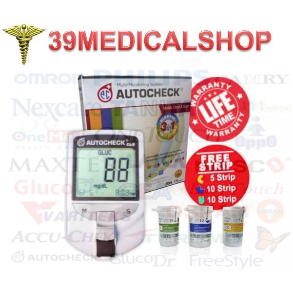 ALAT AUTOCHECK 3 IN 1 (ALAT CEK GULA, KOLESTEROL, ASAM URAT) / ALAT AUTOCHECK GLUCARE GLUCOSE - ALAT CEK GULA AUTO CHECK