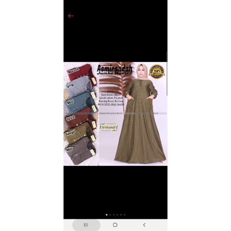 GAMIS JUMBO ASMIRANDAH BY SRIKANDI