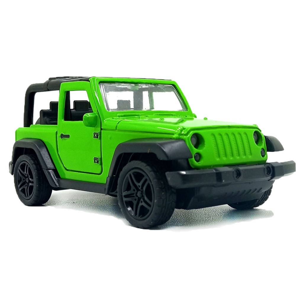 Toy Addict Jeep Wran9ler Rubicon Classic Car Hijau Diecast Mobilan