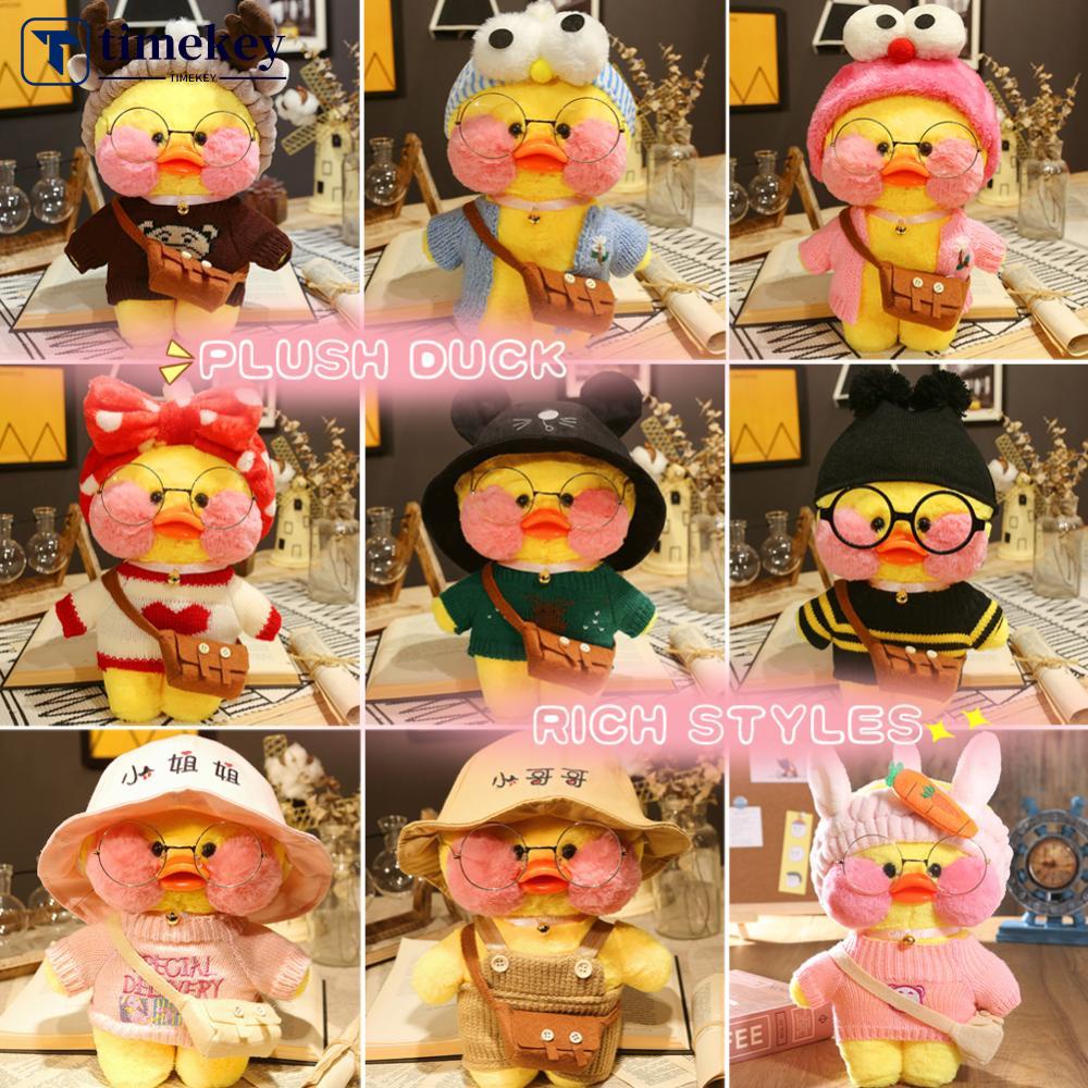 Timekey Mainan Boneka Stuffed Plush Bebek LaLafanfan 30cm Untuk Hadiah Natalulang Tahun Anak B1I4