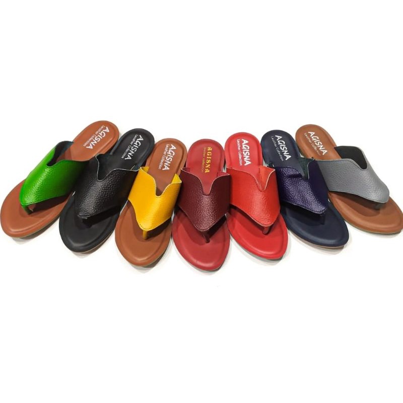 sandal kulit teplek model kokop V