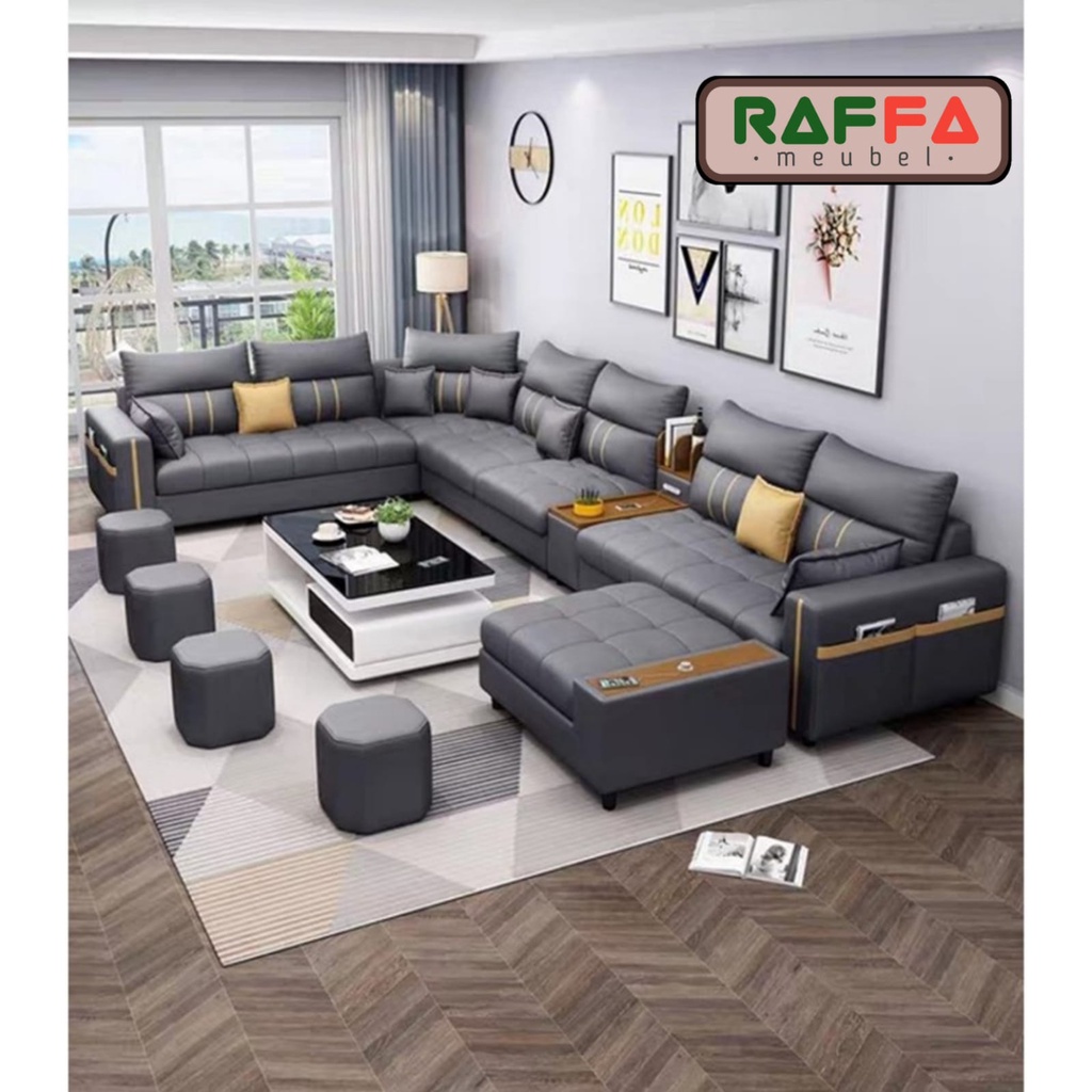 U53 RAFFA MEUBEL - Furniture Kebutuhan Rumah Tangga Anda - Sofa Minimalis Leter U Mewah Terbaru