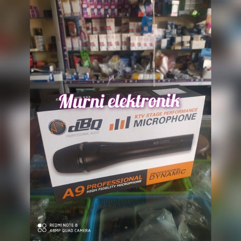 mic microphone dbq A9 berkualitas bonus busa mic