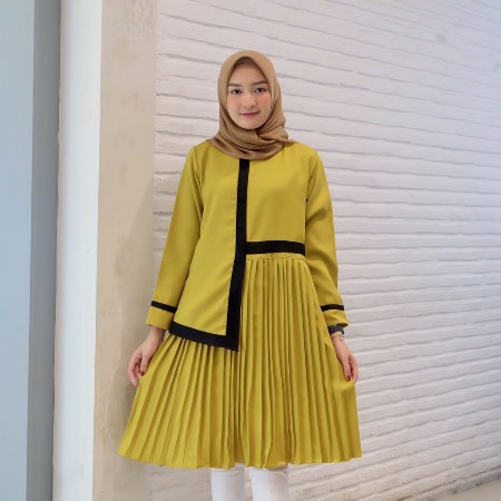 Tunik Larisa Plisket / Larisa Tunik / Tunik Plisket / Atasan Wanita (fs)