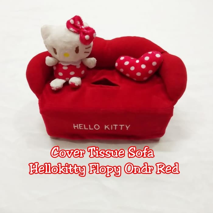 Tempat kotak box tissue tissu tisu mobil hello kitty HK merah D